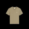 T-shirt AMI Paris jersey de coton bio vert olive broderie cœur blanc