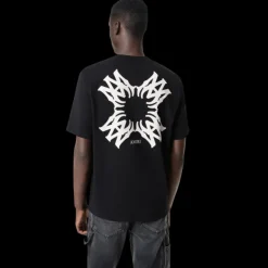 T-shirt AMIRI col rond coton noir logo MA Quad Etoile blanc