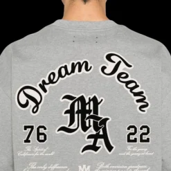T-shirt AMIRI Dreamteam col rond coton jersey gris clair logo floqué