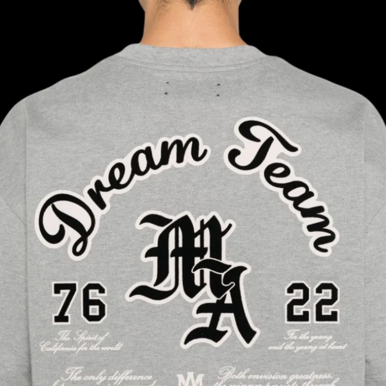 T-shirt AMIRI Dreamteam col rond coton jersey gris clair logo floqué
