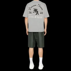 T-shirt AMIRI Dreamteam col rond coton jersey gris clair logo floqué