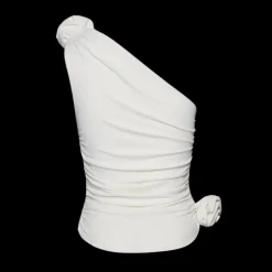 T-shirt asymétrique MAGDA BUTRYM lycra écru fleurs épaule