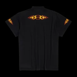 T-Shirt BALENCIAGA Burning Unity Oversize jersey coton vintage noir flamme orange