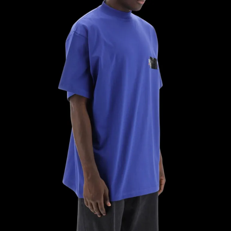 T-Shirt BALENCIAGA Political Campaign Gaffer Large jersey vintage bleu roi