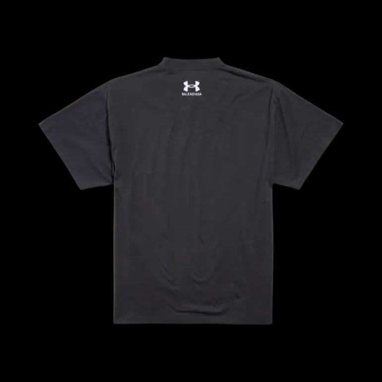 T-Shirt BALENCIAGA Under Armour® Oversize jersey vintage noir délavé et blanc