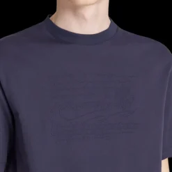 T-shirt BERLUTI col rond coton bleu marine scrito