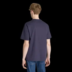 T-shirt BERLUTI col rond coton bleu marine scrito