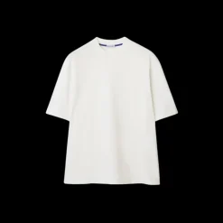 T-shirt BURBERRY col rond coton blanc Chevalier équestre blanc