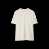 T-shirt BURBERRY col rond jersey coton beige broderie B Shield