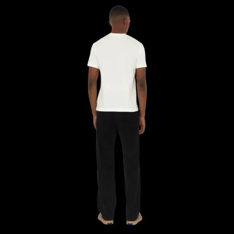 T-shirt BURBERRY col rond coton écru patch étiquette check beige