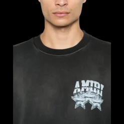 T-shirt col rond AMIRI Championship coton noir imprimé étoiles