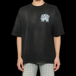 T-shirt col rond AMIRI Championship coton noir imprimé étoiles