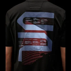 T-shirt col rond CP COMPANY coton jersey noir imprimé urbain Metropolis séries