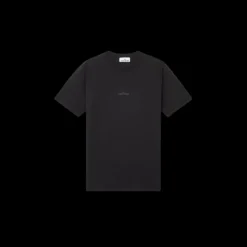 T-shirt col rond slim STONE ISLAND coton jersey noir imprimé Institutional One craquelé dos