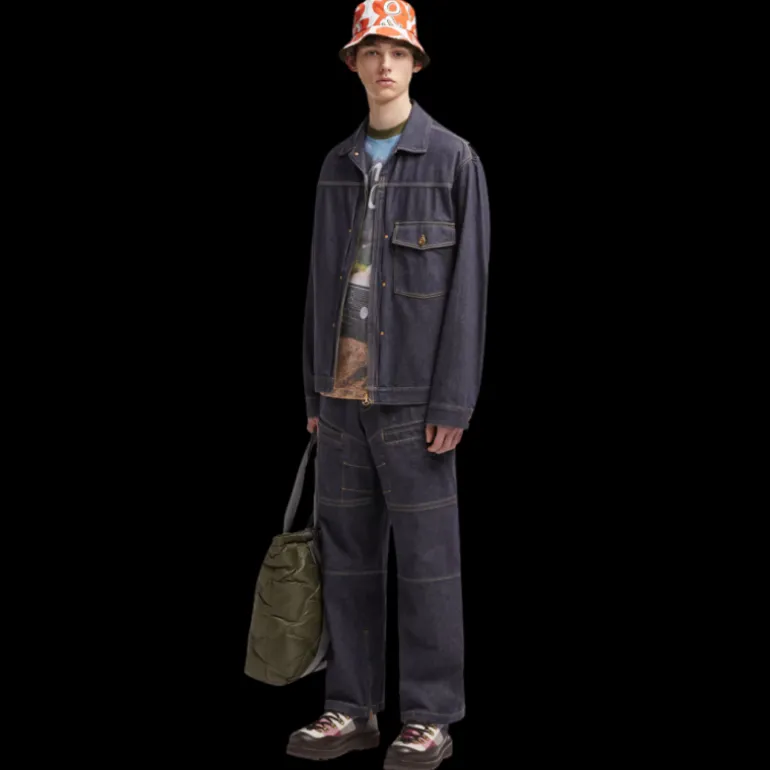 T-shirt coton bleu marine Moncler x Mercedes-Benz by NIGO dos voiture