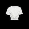T-shirt court MAGDA BUTRYM noué en coton côtelé blanc