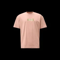 T-shirt CP COMPANY col rond jersey coton rose logo graphique kaki dos