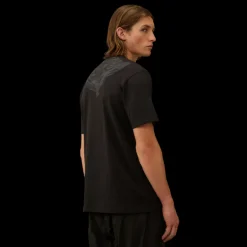 T-shirt CP COMPANY col rond coton noir Goggle Hood lunettes dos