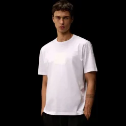 T-shirt CP COMPANY en jersey mercerisé blanc gros logo Metropolis Series