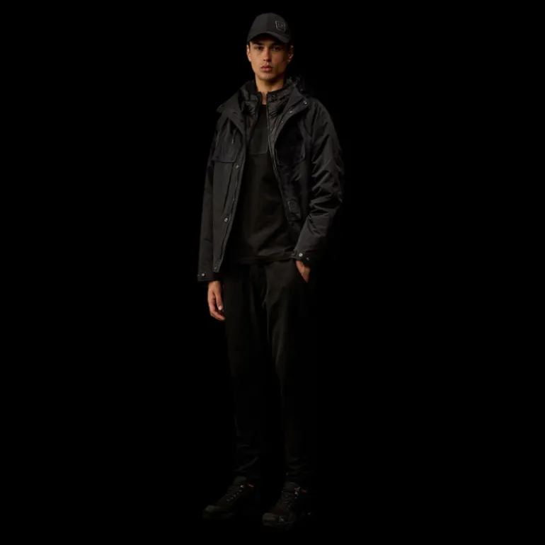 T-shirt CP COMPANY en jersey mercerisé noir gros logo Metropolis Series