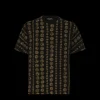 T-shirt DOLCE & GABBANA col rond coton noir imprimé pièces monnaie Or