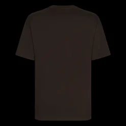 T-shirt DOLCE & GABBANA manche courte Palermo coton marron poche poitrine cuir