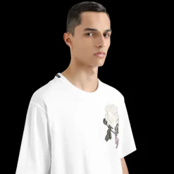 T-shirt DOLCE & GABBANA jersey de coton blanc patch broderie fleurs