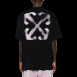 t-shirt en coton noir OFF WHITE à logo imprimé Cloud Arrow rose