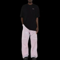 t-shirt en coton noir OFF WHITE à logo imprimé Cloud Arrow rose