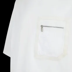 T-shirt FENDI coupe skateur coton blanc poche poitrine zippée Fendi O’Lock