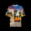 T-shirt FENDI manche courte col rond coton multicolore palmiers