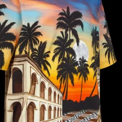 T-shirt FENDI manche courte col rond coton multicolore palmiers