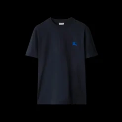 T-shirt manche courte BURBERRY jersey coton bleu marine broderie chevalier bleu
