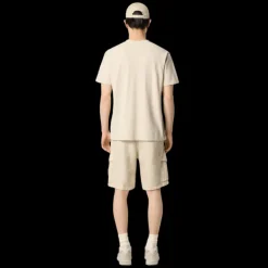 T-shirt manche courte GHOST jersey crêpe coton beige écusson logo ton sur ton