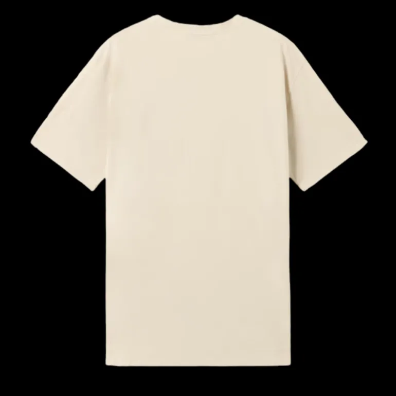 T-shirt manche courte GHOST jersey crêpe coton beige écusson logo ton sur ton