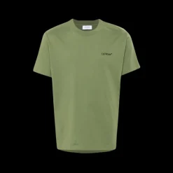 t-shirt manche courte OFF WHITE col rond Windy Arrow coton vert