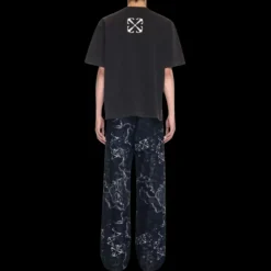 T-shirt manche courte OFF WHITE coton noir imprimé mary poitrine dos