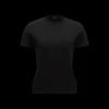 T-shirt MONCLER col rond coton noir dos plissé