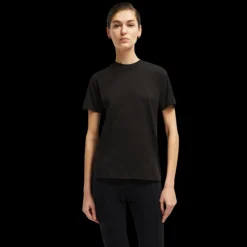 T-shirt MONCLER col rond coton noir dos plissé