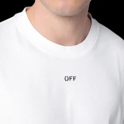 T-shirt OFF WHITE col rond coton blanc Vibe Arrow noir