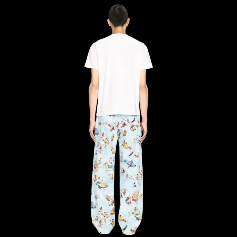 T-shirt OFF WHITE col rond coton blanc fresque voiture chérubins