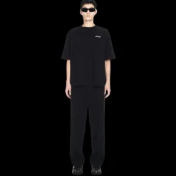 T-Shirt OFF WHITE Tatouage coton noir broderie Flèche Skate blanc