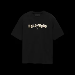 T-shirt oversize AMIRI col rond coton noir Hollywood Shotgun