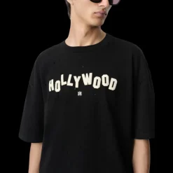 T-shirt oversize AMIRI col rond coton noir Hollywood Shotgun
