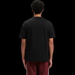 T-shirt PALM ANGELS col rond coton noir imprimé logo blanc pin up