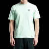 T-shirt ST-95 manches courtes col rond coton vert logo brodé