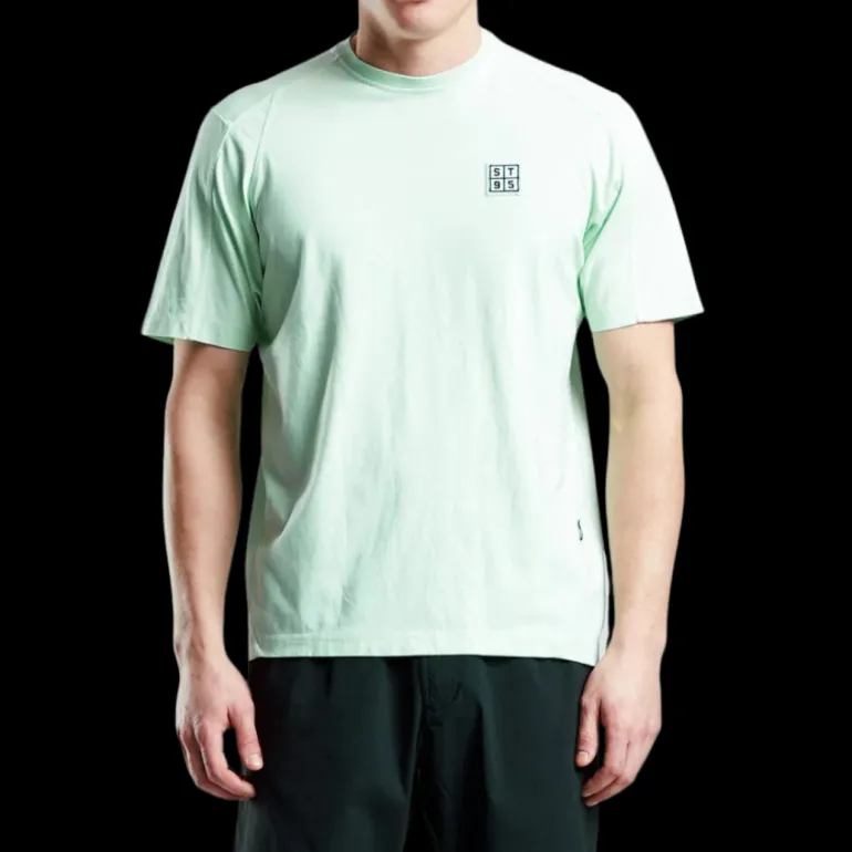 T-shirt ST-95 manches courtes col rond coton vert logo brodé