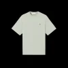 T-shirt STONE ISLAND col rond jersey coton peigné vert sauge écusson logo poitrine