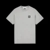 T-shirt STONE ISLAND col rond jersey coton gris chiné Ecusson Rose des vents