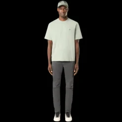 T-shirt STONE ISLAND col rond jersey coton peigné vert sauge écusson logo poitrine